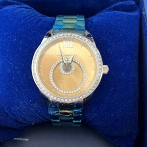 NIB ARAGON Ronda 762 A215 Star Halo Swarovski Crystals Stainless Steel